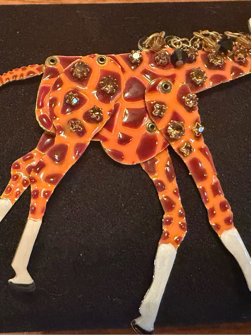 Lunch At The Ritz Articulated Giraffe brooch